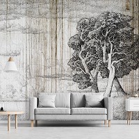 Флизелиновые фотообои 368x280 см Дерево на старой бумаге (13685V10) +клей - вид 5 миниатюра
