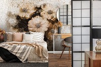 Флизелиновые фотообои 312x219 см Цветы на потрескавшейся стене (13686VEXXL) +клей