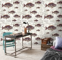 Флізелінові фотошпалери Риби Піраньї на старій газеті (13691V)+клей - вид 8 мініатюра