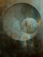 Флизелиновые абстрактные фото обои 184 x 254 см Круги на ржавчине (13692V4A)+клей