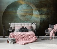 Флизелиновые фотообои винтаж Круги и Ржавчина (13692V)+клей