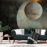 Абстрактные флизелиновые фотообои 368 x 280 см Круги на стене (13693V10)+клей