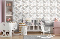 Флизелиновые фотообои Детские - Кролики и цветочки (13699V)+клей