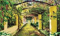 Зд флизелиновые фотообои в спальню 416x254 см Аллея - Цветочная арка (136VEXXXL)+клей - вид 1 миниатюра