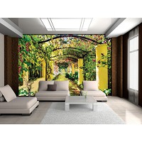 Зд флизелиновые фотообои в спальню 416x254 см Аллея - Цветочная арка (136VEXXXL)+клей