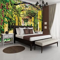 Флизелин - ремонт гостиной с фотообоями 368x254 см 3D Аллея - Цветочная арка (136V8)+клей - вид 8 миниатюра