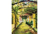 Флизелиновые фотообои в гостиную природа 184x254 см 3D Аллея - Цветочная арка (136V4A)+клей