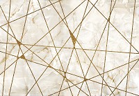 Флізелінові фотошпалери в трикутники 368x254 см Абстракція - Золоті лінії на світлому мармурі (13716V8)+клей - вид 1 мініатюра