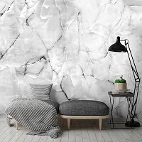 Флизелиновые фото обои с геометрическим рисунком 254 x 184 см Абстракция - Серый мрамор (13719V4)+клей