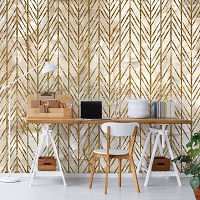 Флизелиновые фотообои 368 x 254 см Абстракция - Золотой узор на светлом мраморе (13720V8)+клей