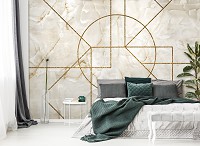 Флизелиновые фотообои геометрия 368 x 254 см Абстракция на светлом мраморе (13721V8)+клей