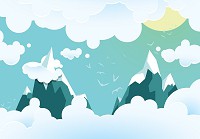 Флизелиновые фотообои для детской комнаты мальчика и девочки 520x318 см Горы в облаках (13733VEXXXXXL) +клей - вид 1 миниатюра