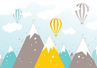 Флизелиновые фотообои для мальчика 368 x 254 см Детские - Воздушные шары над горами (13734V8)+клей