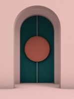 Флизелиновые фотообои скандинавский стиль 184 x 254 см 3D Абстракция Минимализм Круг в арке (13746V4A)+клей - вид 1 миниатюра