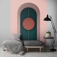 Флизелиновые фотообои скандинавский стиль 184 x 254 см 3D Абстракция Минимализм Круг в арке (13746V4A)+клей - вид 8 миниатюра