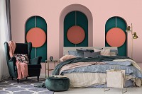 Флизелиновые фотообои геометрия 3D Абстракция Минимализм Круги в трех арках (13746V)+клей