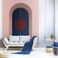 Флизелиновые 3d фото обои 206 x 275 см Абстракция Минимализм Красный круг в арке (13747VEA)+клей - вид 7 миниатюра