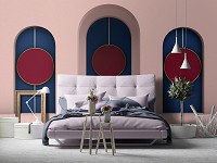 Флізелінові сучасні фотошпалери на стіну 254 x 184 см 3D Абстракція Мінімалізм Червоні кола в арках (13747V4)+клей - вид 6 мініатюра