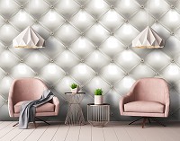 Флизелиновые фотообои под камень 368 x 280 см Стеганая обивка со стразами (13749V10)+клей