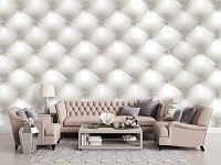 Флизелиновые фотообои в виде камня 312 x 219 см Стеганая обивка со стразами (13749VEXXL)+клей