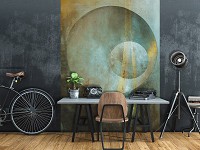 Флизелиновые фото обои ретро 206 x 275 см Абстракция - Круг в круге на стене (13750VEA)+клей