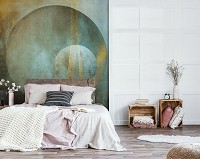 Флизелиновые фото обои ретро 206 x 275 см Абстракция - Круг в круге на стене (13750VEA)+клей - вид 5 миниатюра