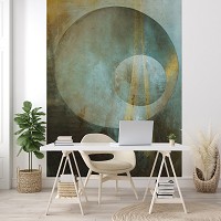 Флизелиновые ретро фото обои на стену 184 x 254 см Абстракция - Круг в круге на стене (13750V4A)+клей