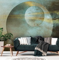 Флизелиновые фотообои ретро 254 x 184 см Абстракция - Круг в круге на стене (13750V4)+клей