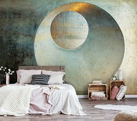 Флизелиновые фотообои Абстракция - Круг в круге на бетонной стене (13751V)+клей - вид 6 миниатюра