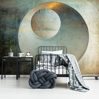 Флизелиновые фотообои Абстракция - Круг в круге на бетонной стене (13751V)+клей - вид 9 миниатюра