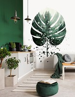 Флізелінові фото шпалери з зеленим листям 206x275 см (13752VEA)+клей - вид 8 мініатюра