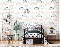 Флизелиновые фотообои в комнату девочке 416 x 290 см Детские - Радуги в облаках (13758VEXXXXL)+клей