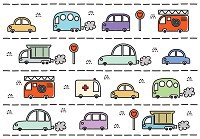 Флизелиновые фотообои для мальчика 416 x 254 см Детские - Нарисованные машинки на дороге (13766VEXXXL)+клей - вид 1 миниатюра