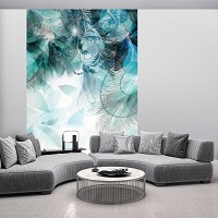 Фотообои флизелиновые 184 x 254 см Цветы - Бирюзовые листья (13767V4A)+клей