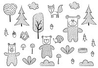 Флізелінові фотошпалери 416x254 см Дитячі - Ведмедики у лісі (13768VEXXXL)+клей - вид 1 мініатюра