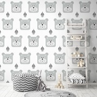 Оригинальные флизелиновые фотообои в детскую 460 x 300 см Мишка и жёлудь  (13771V12)+клей
