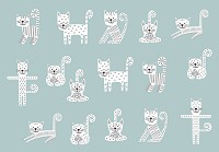 Флізелінові фотошпалери з тваринами в інтер'єрі 416x254 см Дитячі - Білі котики стрибають (13774VEXXXL)+клей - вид 1 мініатюра