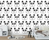 Панда флизелиновые фотообои 416 x 254 см Детские черно-белые смешные медведи (13776VEXXXL)+клей