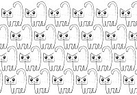 Детские животные флизелиновые фотообои черно-белые котики (13777V)+клей - вид 1 миниатюра