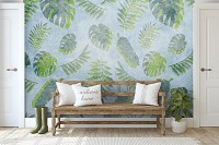 Флизелиновые фотообои 416 x 290 см Цветы - Тропические листья (13779VEXXXXL)+клей