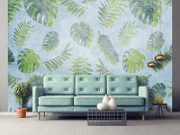 Готовые флизелиновые фотообои 520 x 318 см Цветы - Тропические листья  (13779VEXXXXXL)+клей