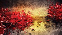 Флизелиновые фотообои узоры 254x184 см Брызги красной краски (1377V4)+клей