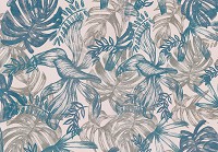 Флізелінові фото шпалери природа 254x184 см Квіти - сіре та синє листя на стіні (13788V4)+клей - вид 1 мініатюра