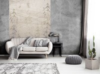 Флизелиновые фото обои природа 206x275 см Гравюра - трава на серой бетонной стене (13789VEA)+клей