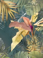 Флизелиновые фото обои листья 184 x 254 см Экзотические тропические цветы (13790V4A)+клей - вид 1 миниатюра