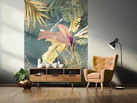 Флизелиновые фото обои листья 184 x 254 см Экзотические тропические цветы (13790V4A)+клей - вид 7 миниатюра