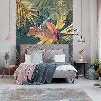 Флизелиновые фото обои листья 184 x 254 см Экзотические тропические цветы (13790V4A)+клей - вид 8 миниатюра