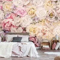 Флизелиновые фотообои для кухни 312 x 219 см Цветы - Множество светлых роз (13798VEXXL)+клей