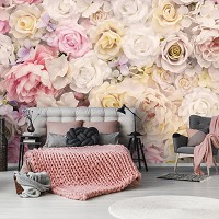 Флизелиновые фотообои Цветы - Множество светлых роз (13798V)+клей - вид 9 миниатюра