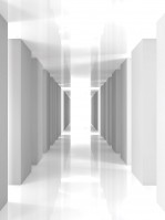 3D Флізелінові фото шпалери 206 x 275 см Біло-сірий геометричний тунель (13800VEA)+клей - вид 1 мініатюра